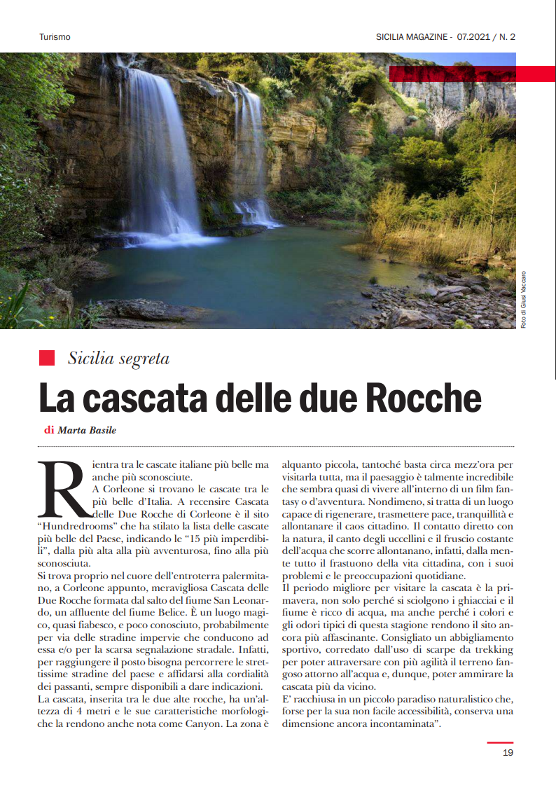 “Sicilia segreta” La Cascata delle Due Rocche