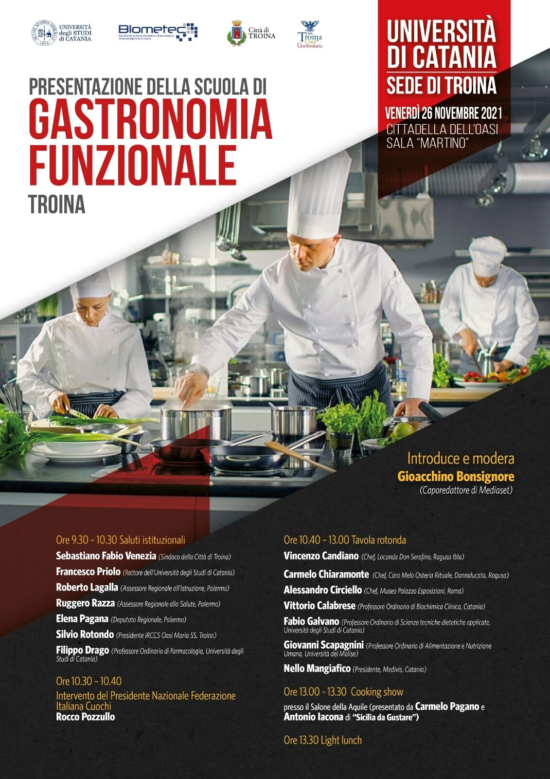 NASCE A TROINA LA SCUOLA SUPERIORE DI “GASTRONOMIA FUNZIONALE” DELL’UNIVERSITÀ DI CATANIA